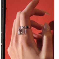 Diamante Fringed Ring