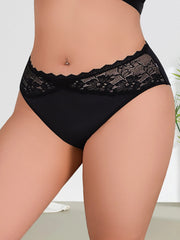 1pcs Plus Size 1XL-4XL Mid Waist Sexy Lace Lady Briefs Underwear