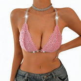 1pcs Sexy Pink Lace Bralette