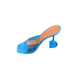PVC High Heel Naked Mules Sandals