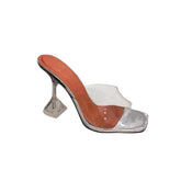 PVC High Heel Naked Mules Sandals