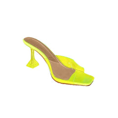 PVC High Heel Naked Mules Sandals