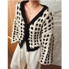 Checkered Knitwear Sweater