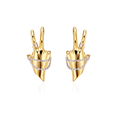 Diamante Finger Earrings - Pair