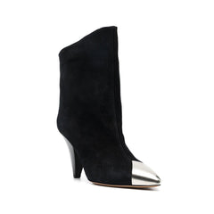 Metal Plated Suede Ankle Boots