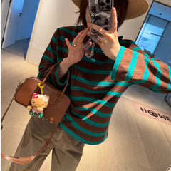 Striped Long Sleeves Top