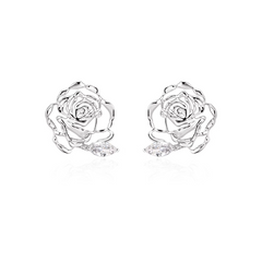 Diamante Flower Earrings - Pair