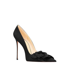 Flower Embellished Mid Heel Pumps - 8cm