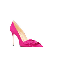 Flower Embellished Mid Heel Pumps - 6cm