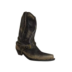 Buckled Distressed Ankle Boots