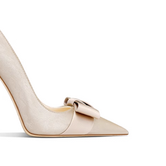 Bow Mid Heel Pumps - 6cm