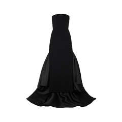 Ruffled Hem Tube Evening Dress Gown