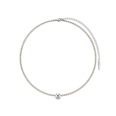 Ball Embellished Double Layers Necklace