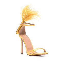 Feather High Heel Sandals - 9.5cm