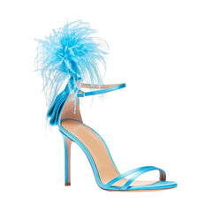 Feather Mid Heel Sandals - 7.5cm