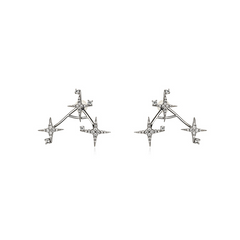 Diamante Star Earrings - Pair