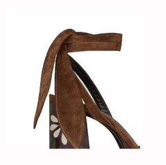 Printed Block Heel Platform Sandals