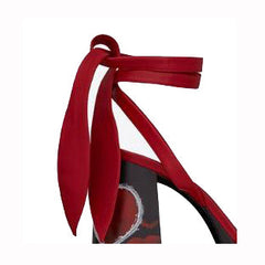 Printed Block Heel Platform Sandals