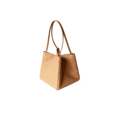 Leather Trapeze Tote Bag