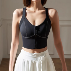 Yoga Pilates Zip Fitted Sports Bra