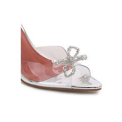 Diamante Bow Naked Mules Sandals