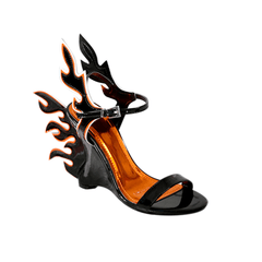 Ankle Strap Wedged Heel Sandals - 10cm