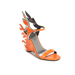 Ankle Strap Wedged Heel Sandals - 10cm