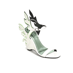 Ankle Strap Wedged Heel Sandals - 10cm