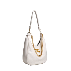 Quilted Metal Lock Cross Body Bag