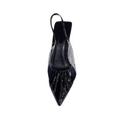 PVC Mid Heel Pumps - 7.5cm