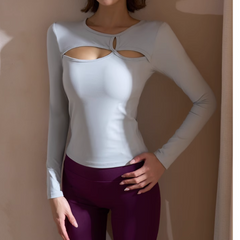 Yoga Pilates Cut Out Fitted Fitness Top