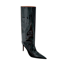 Patent Leather High Heel Knee High Boots