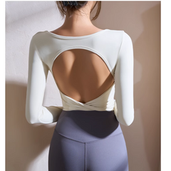 Yoga Pilates Backless Fitted Fitness Top