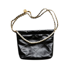 Chain And Pearl Quilted Cross Body Bag