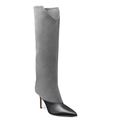 Leather And Suede Knee High Boots