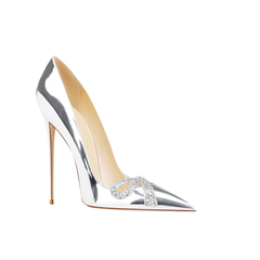 Diamante Bow High Heel Pumps - 10cm