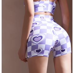 Yoga Pilates Printed Fitted Fitness Shorts