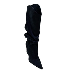 Fold Knee High Boots