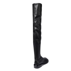 Leather Flat Knee High Boots