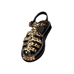 Leopard Studded Platform Sandals