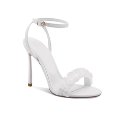 Ruffled Ankle Strap High Heel Sandals - 10cm