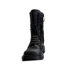 Lace Up Biker Ankle Boots