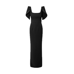 Puff Sleeves Evening Dress Gown