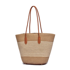 Striped Espadrilles Bucket Bag