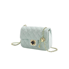 Metal Lock Quilted Cross Body Bag