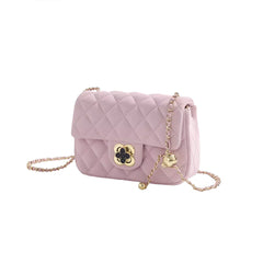 Metal Lock Quilted Cross Body Bag