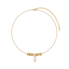 Multi Ring Pearl Necklace