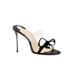 Bow PVC Mules Sandals - 8cm