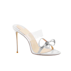 Bow PVC Mules Sandals - 8cm