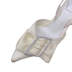 Diamante Buckled Mid Heel Sandals